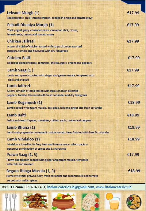 Our Menu - Indian Eateries